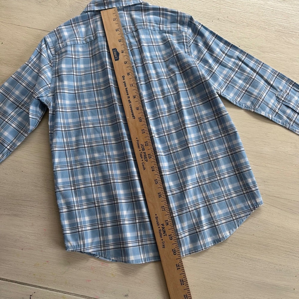 Vineyard Vines Boys 6 OTG Performance Plaid Button Down Shirt Blue White Whale - Picture 11 of 11